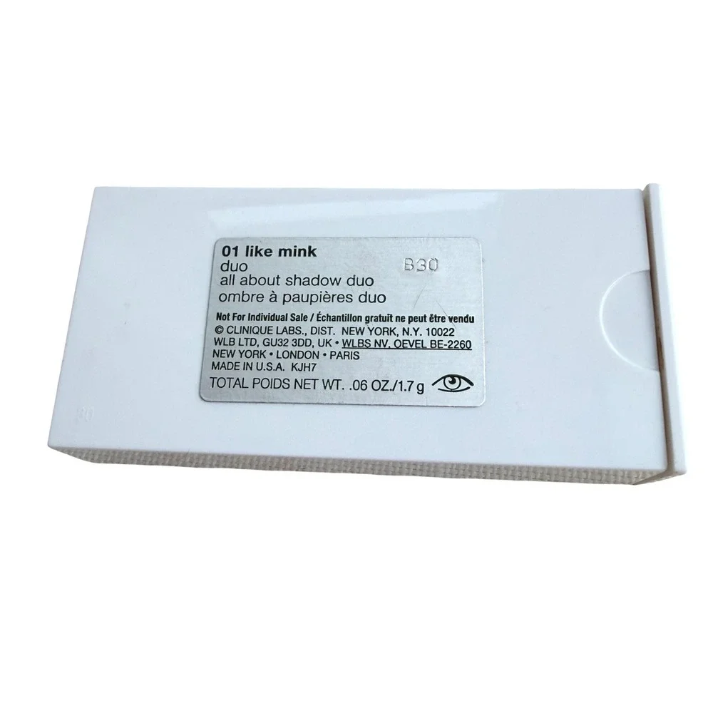 Clinique All About Shadow‎ Duo 01 Like Mink Brown Beige Eyeshadow Palette 1.7g